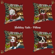Christmas Stocking Hung Dog Cat Pet Throw Decorative Pillow 14x14 In Gift