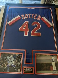 Bruce Sutter Framed Signed Cubs Jersey. JSA COA/COA FOR  PICTURE!