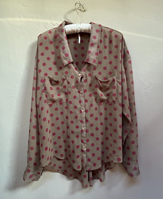 tan polka dot top