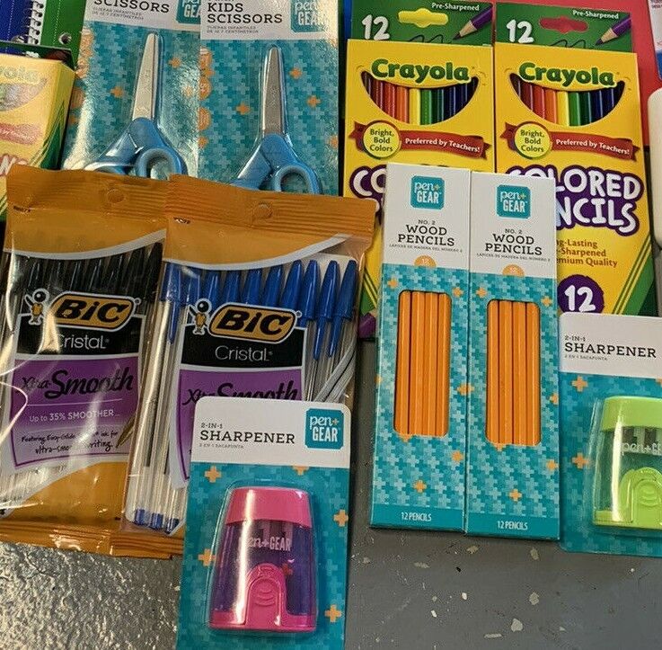 Sharpie RNAB094K1NMLQ school supplies kit, highlighters, mechanical  pencils, glue sticks, erasers, permanent markers, gel pens, pencils, school  glu