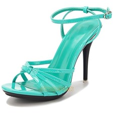 Women Open Toe Sandals Ankle Strappy Stiletto High Heel Shoes Summer Pumps Party