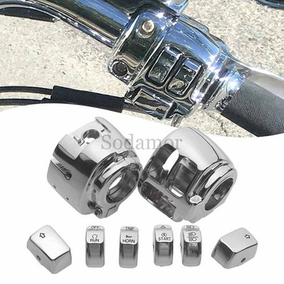 Handlebar Control Switch Housings Cover Button Caps For Harley Sportster Fat Boy