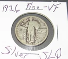 Silver SLQ 1926 p Philadelphia Mint Standing Liberty Quarter Fine to Very Fine