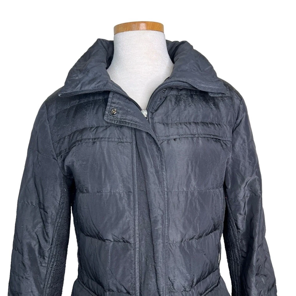 Burberry Down Filled Puffer Jacket Long Winter Coat FLAW Black Womens Medium - Image 3 of 4