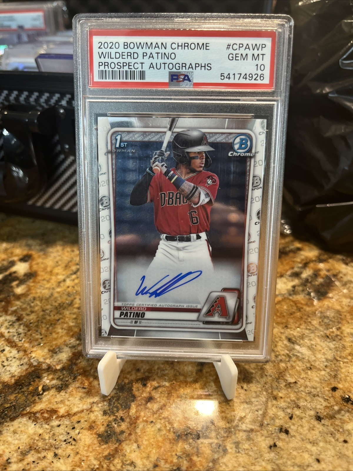 WILDERD PATINO 2020 BOWMAN CHROME 1ST AUTOGRAPH DBACKS AUTO PSA 10 Q5511