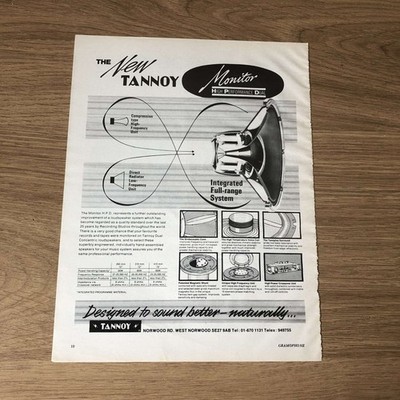 GRAM123 MAGAZINWERBUNG 11X8 TANNOY DUAL KONZENTRISCHE LAUTSPRECHER