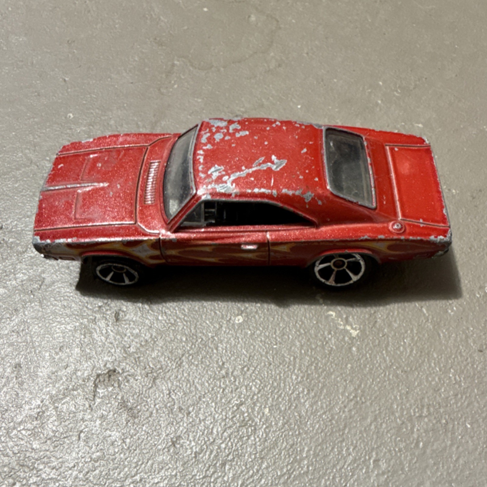 Hot Wheels 69 Dodge Charger 500 Red Flames Diecast Car 2014