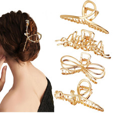 4 Pack Large Metal Hair Clips for Thin to Thick Curly Hair, 4.3 Inch Big Nonslip