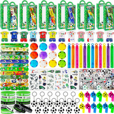 158Pcs Soccer Party Favors -12 Guests Set, Soccer Goodie Bag Stuffers with Rotat
