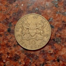 1968 KENYA 10 CENTS COIN - #B7932