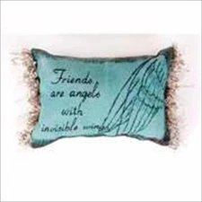 Manual 12.5 X 8.5-Inch Decorative Embroidered Word Pillow with Fringe, Friends A