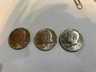 2- 1964 Kennedy and 1- 1979 1/2 Dollar Coins -Silver