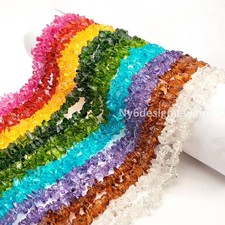 Glass Crystal Chip Beads 36" strand Freeform Nugget Handmade Jewelry Wholesale
