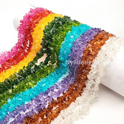 Glass Crystal Chip Beads 36'' strand Freeform Nugget Handmade Jewelry Wholesale