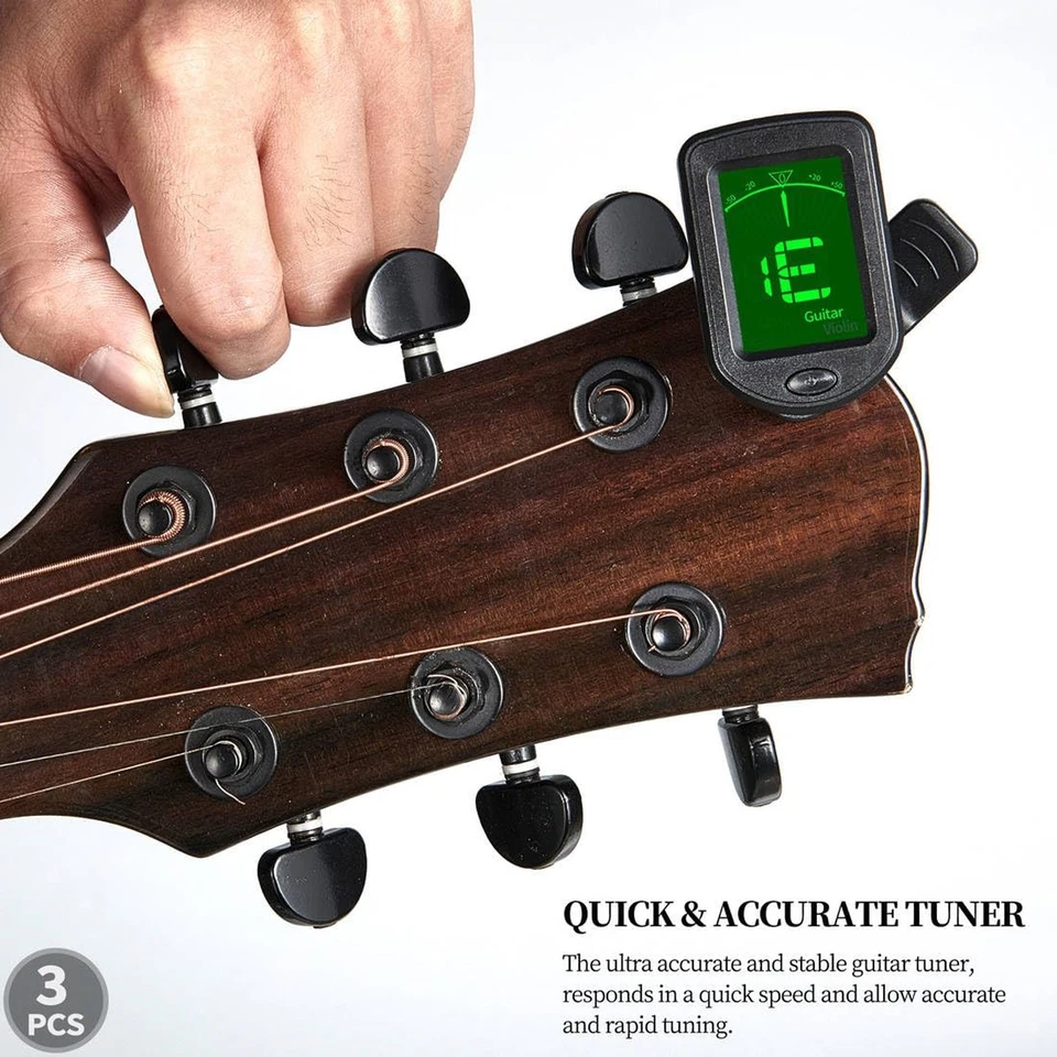 Guitar Tuner Clip On Ukulele Tuner 3 Pack for Guitar Bass Ukulele Violin Banj... - Image 3 of 4
