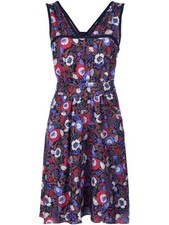 MARC JACOBS Black Wildflower Floral Print Silk S/L Dress NWT 0 - vintage Y2K
