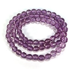 Light Tanzanite Coated Czech Fire Polished Round Faceted Glass Beads