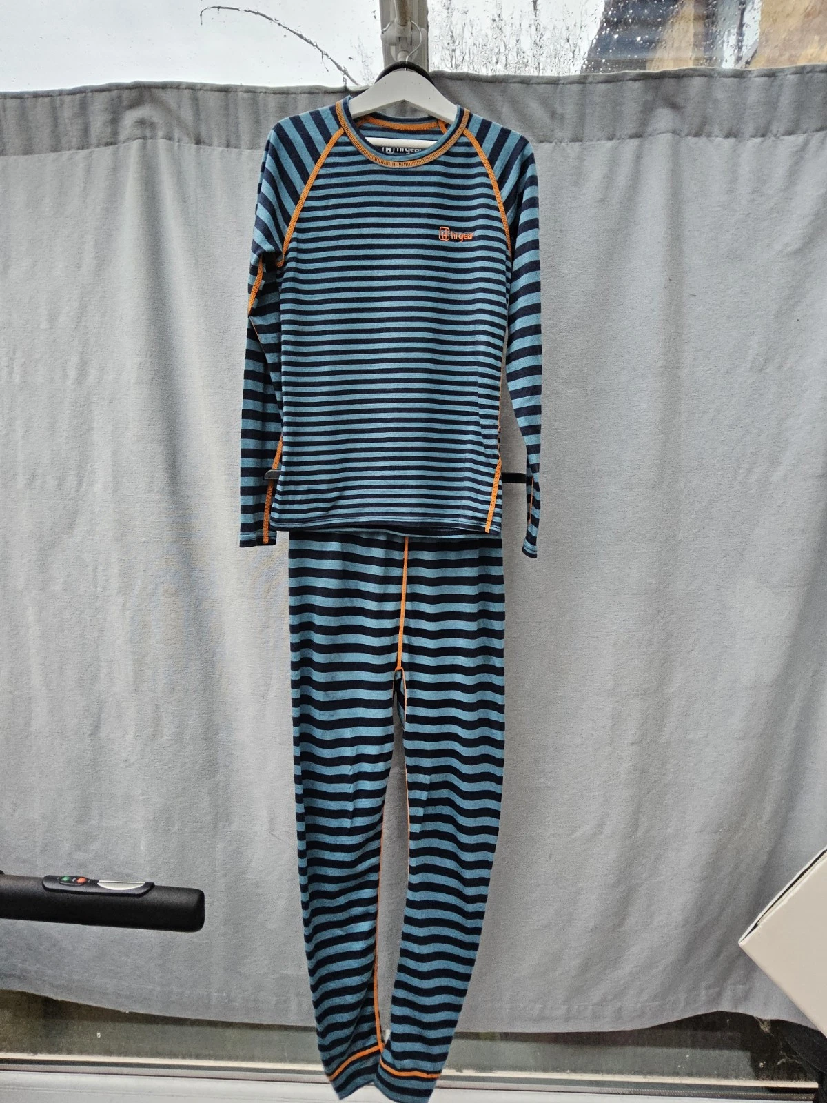 Hi Gear Blue Striped Merino Wool Base Layer Set 9 10 11 12 Yrs VGC