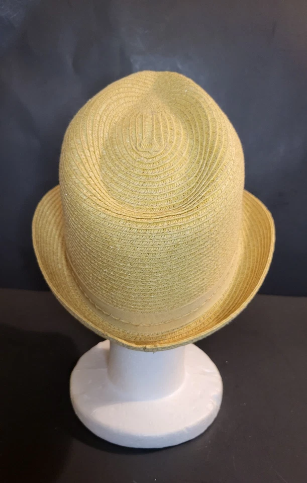 Chapéu Fedora Nine West bege com faixas - OSFM (22" circunferência) - Imagem 4 de 4