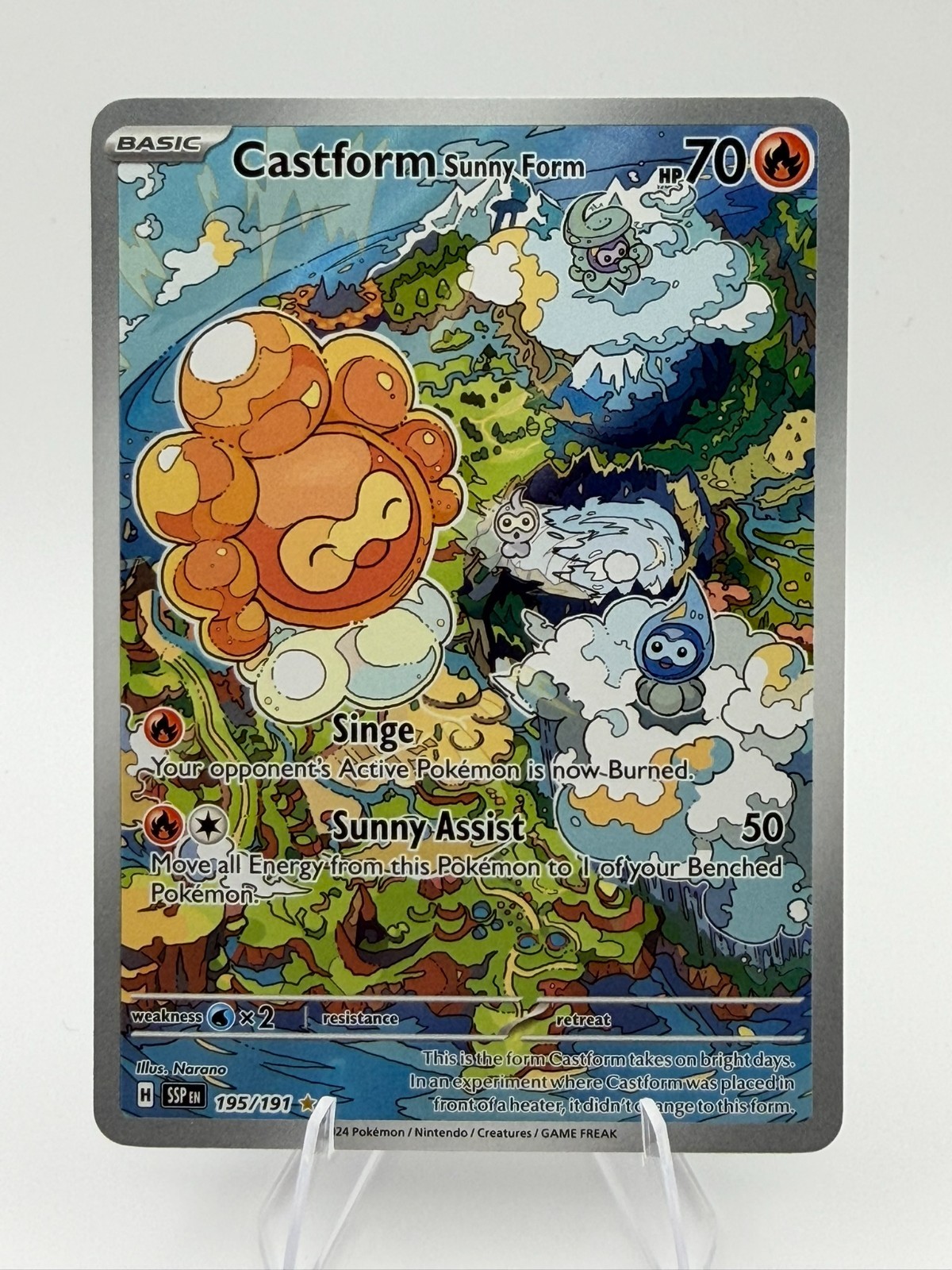 Castform Sunny Form -  195/191 SSP Illustration Rare SV08: Surging Sparks - NM~M