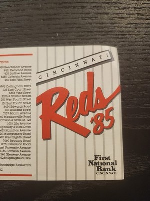1985 CINCINNATI REDS  MLB SCHEDULE ~ first national bank