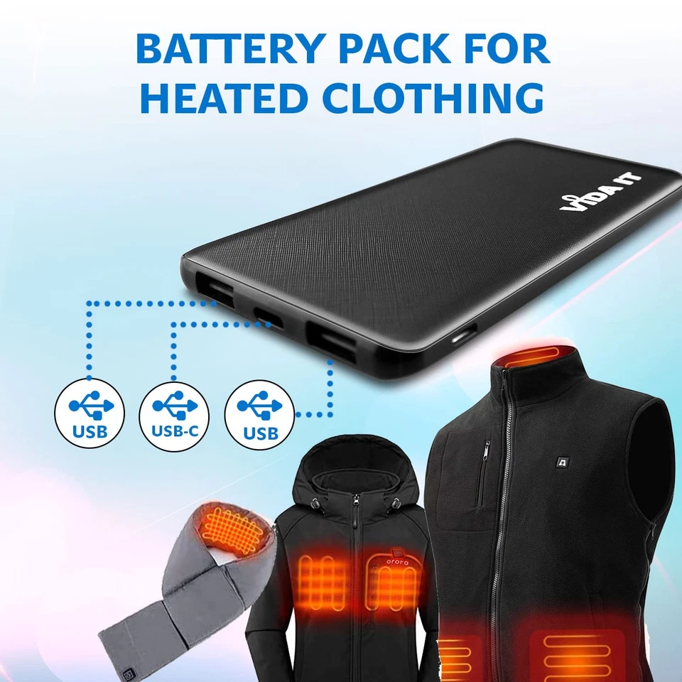 Slim 5V 2A Power Bank for Heated Vest Rechargeable Heated Jacket Battery Pack... - Image 2 of 4