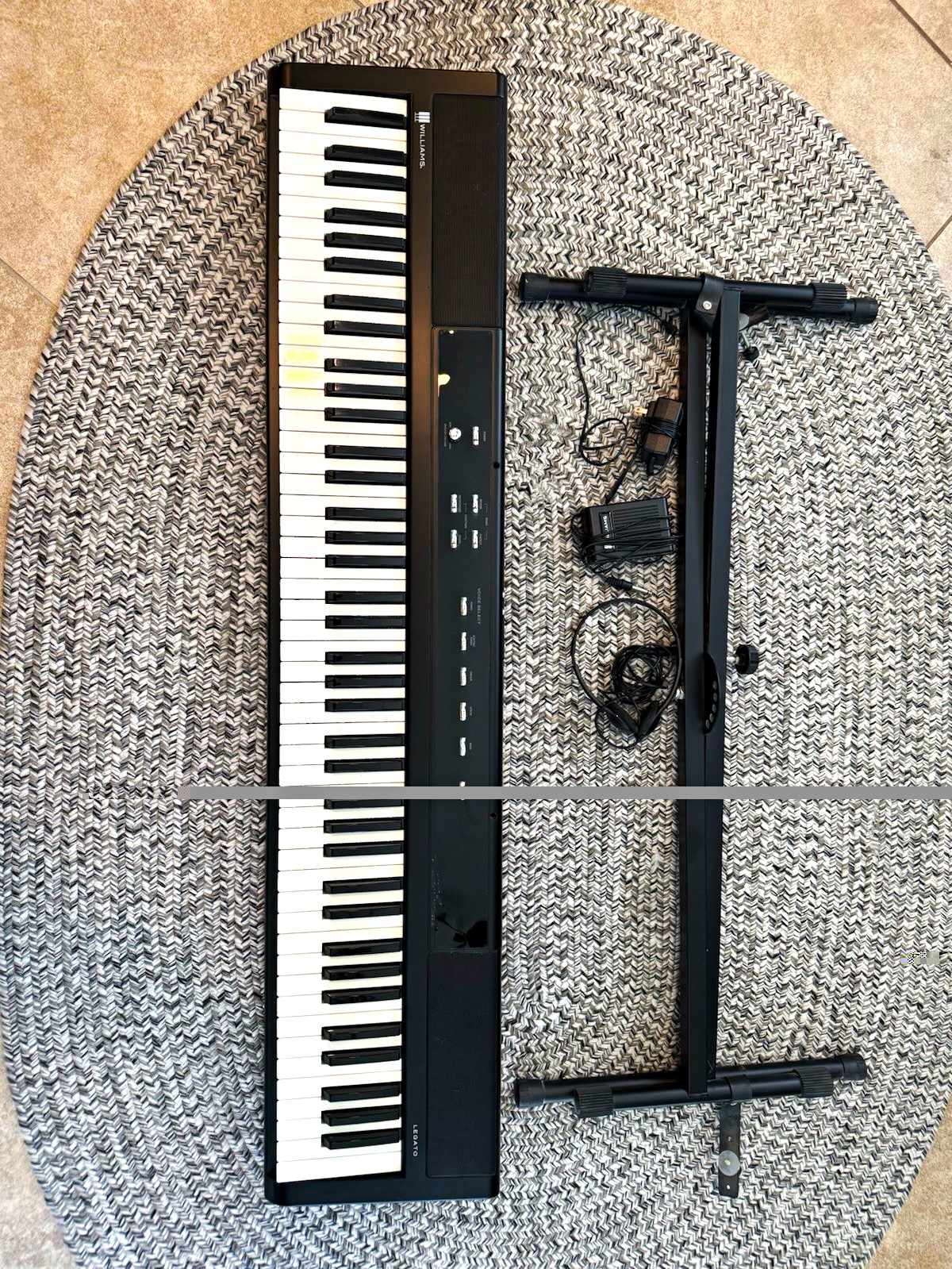 Williams Legato 88-Key Digital Home Piano Black USB Line Out Stand Pedal