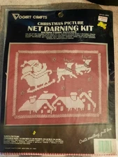Vogart Crafts Christmas Net Darning Kit Santa Picture 16" x 20" Sealed Kit