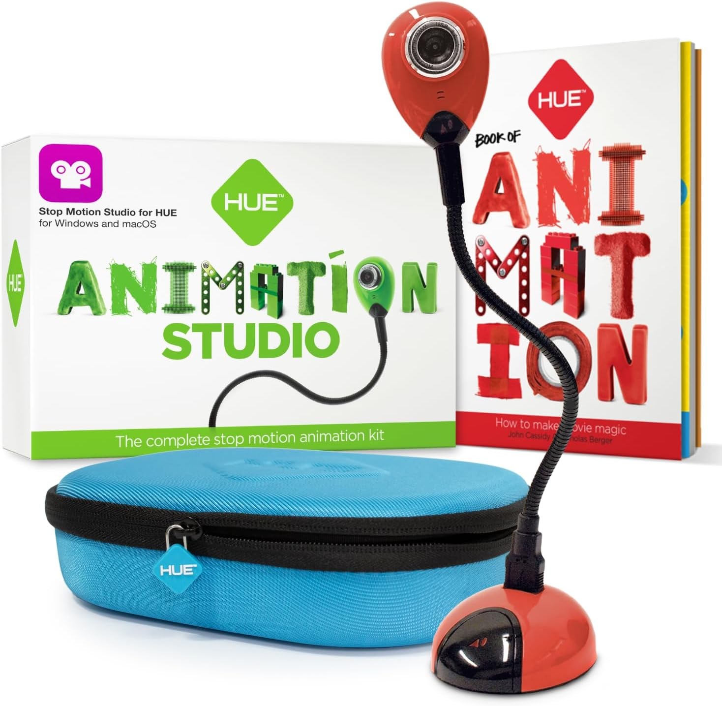 HUE Animation Studio: Complete Stop Motion Kit (Camera, Software, Book) Red 
