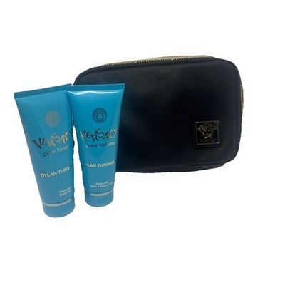 Versace Cosmetic Bag Dylan Turquoise Pour Femme Body & Shower Gel Set 