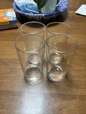 Hand Blown Glass Tumblers set (4) NOS MCM Breakfast Glass Single Wall(USA Made)