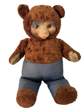 Vintage 1950's Ideal Toy Co. Smokey the Bear 21 Rubber Face Plush Doll