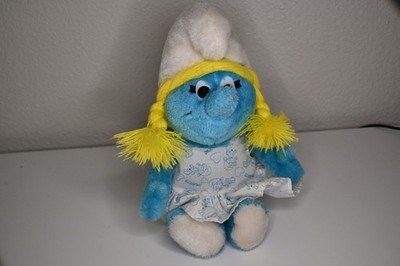 Schleich Peyo 1981 Wallace Berrie & Co Smurfette Plush Bean Toy Vintage Smurfs