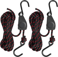 2PCS Kayak Tie Downs Straps, 1/4" x 12ft Adjustable Tie Down Straps Canoe Bow an
