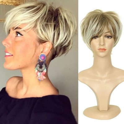 Pixie Layered Short Wigs for Women Short Hair Wigs for Women Pixie Cut Wig Sy...