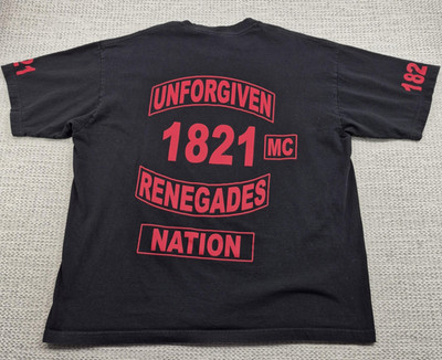 Pro Athletic Shirt Mens 2XL Black Unforgiven 1821 Renegades MC Biker Graphic Tee