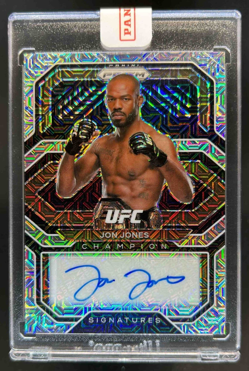 2021 Prizm UFC Jon Jones Champion Signatures Mojo Prizm Auto #/25