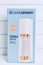 SODASTREAM 1L Terra LIMITED EDITION GOLD Soda Maker Kit W/CO2 Cylinder & Bottle!