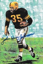JOHN HENRY JOHNSON SIGNED GOAL LINE ART CARD~FOOTBALL HALL OF FAME~HOF AUTO~JSA
