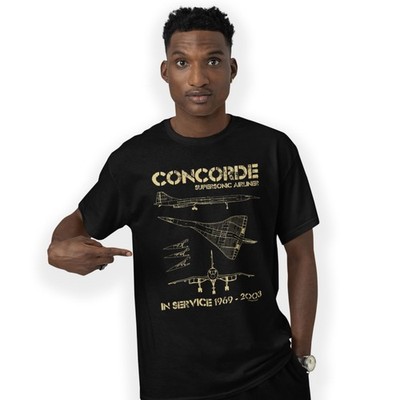 Concorde Supersonic Airliner Blueprint T-Shirt Classic Aircraft Größe S - 5XL