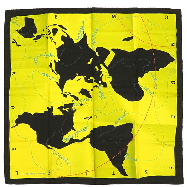 HERMES 7x points Carre 90 silk scarf in yellow and black LE 7 19 from 8pm