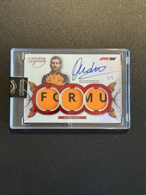 Andrea Stella 2025 Topps Dynasty F1 Racing Triple Relic Auto Red /5 McLaren