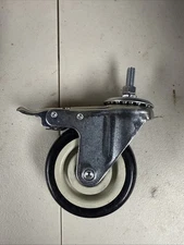 FactorDuty 4 Inch Black Caster Wheel with Brake Dual Locking 3/8-1.2”