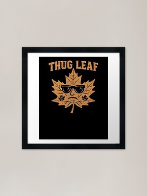 Thug Leaf Happy Herbst Ernte Herbst gerahmtes Wandbild Poster Leinwanddruck Bild