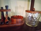 Vintage Tobacco Pipe Stand W/ Tobacco storage and Four Pipes - — photo 3