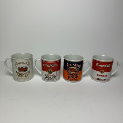 Campbell's 125th. Anniversary Tomato Soup Cup Coffee Mugs (Complete Set of 4)