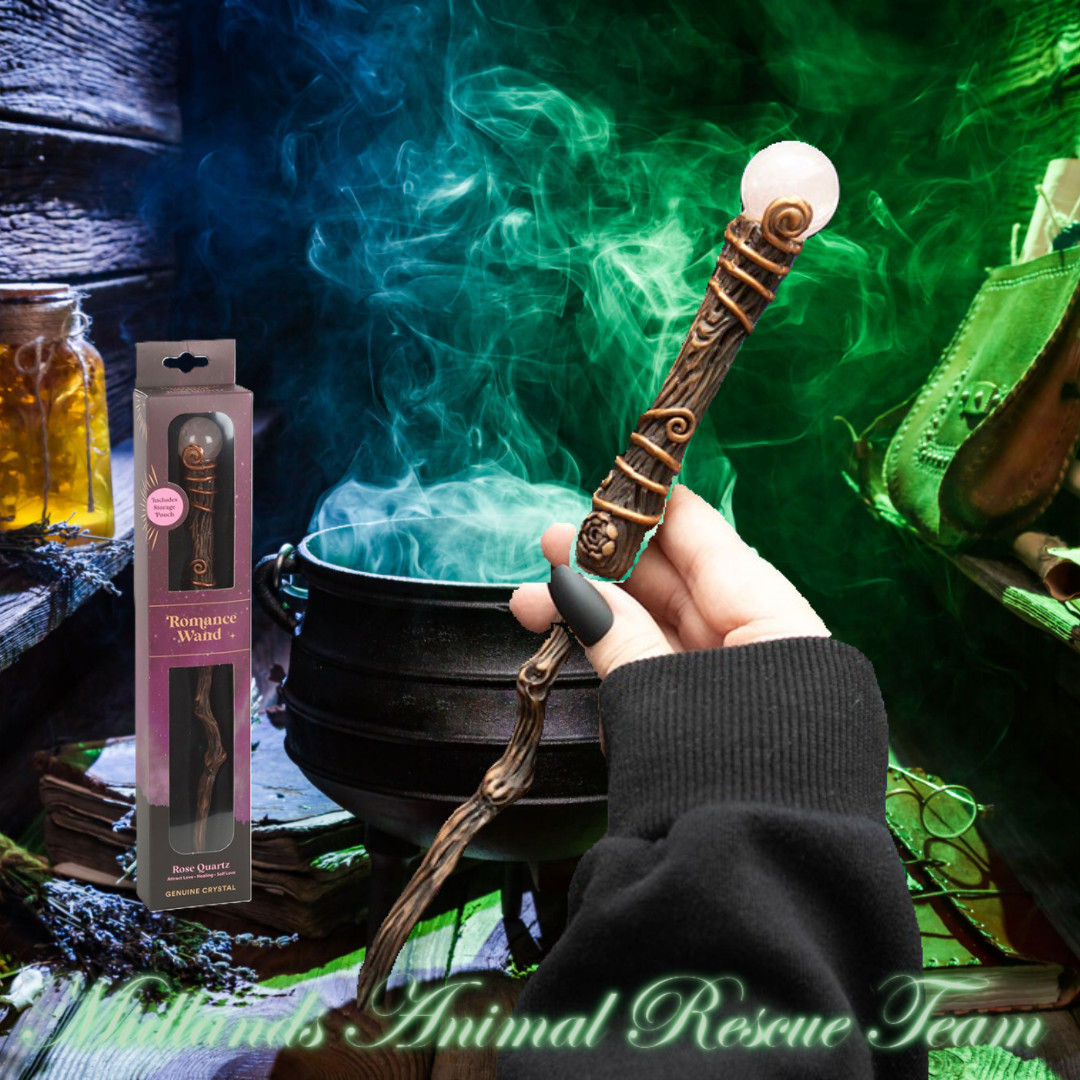 Romance Rose Quartz Crystal Wand with Pouch - Sale For Our Animal Charity