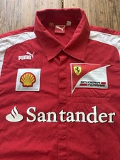 Vintage Puma Scuderia Ferrari Santander F1 Team Shirt Sz M Red Button Up Racing