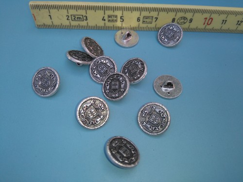 6 Metallknöpfe, Silber geschwärzt, Trachtenknöpfe, Dirndl Knöpfe 14mm neu #405 - Bild 2 von 2