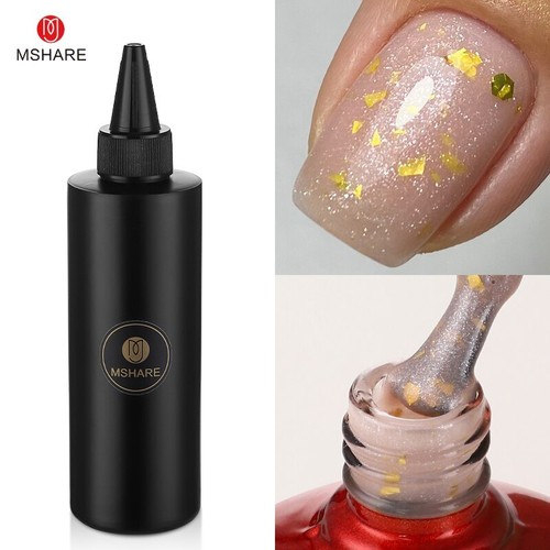 250ml Rubber Base Gel Camouflage Refill Milky Pink White Glitter Gold - Picture 52 of 69